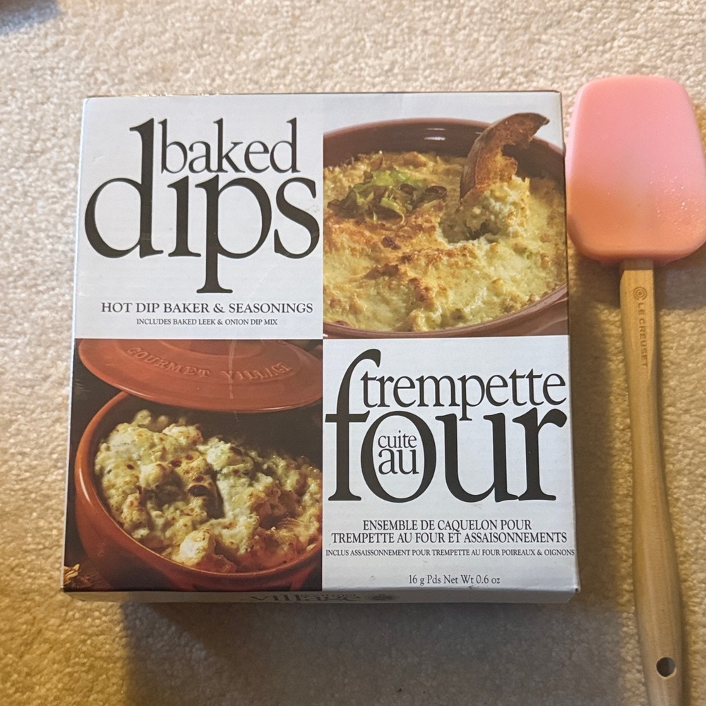 Orange Hot Dip Baker with Pink Spatula